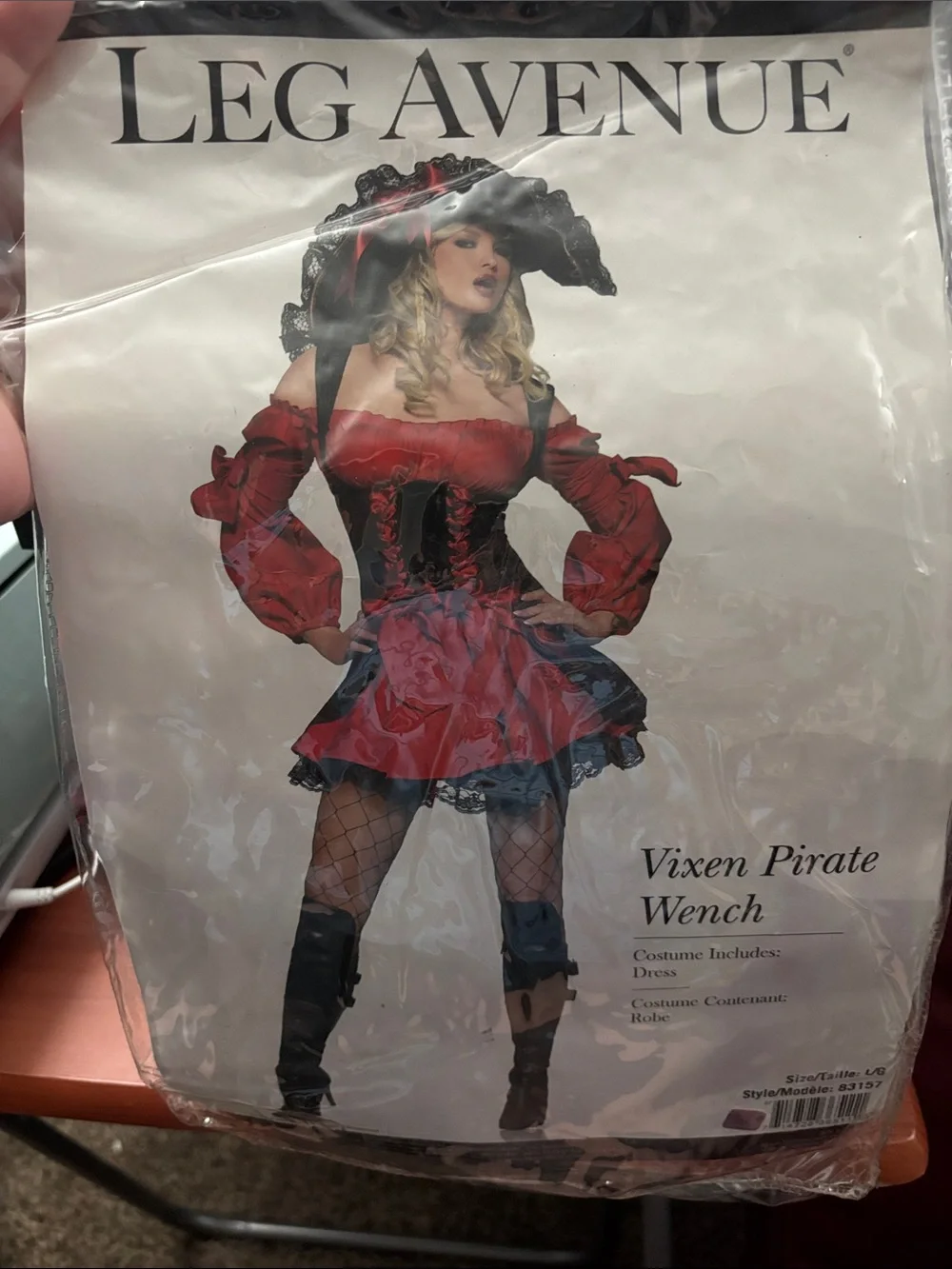 Leg Avenue Red and Black Vixen Pirate Wench Costume - Picture 2 of 5